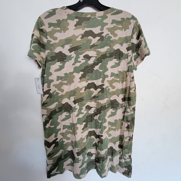 NEW Nordstrom Susina Army Green Military Camo Cotton Short Sleeve Tee Shirt Sm - Picture 5 of 14
